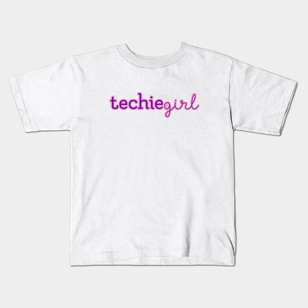 Techie Girl Kids T-Shirt by nanarts